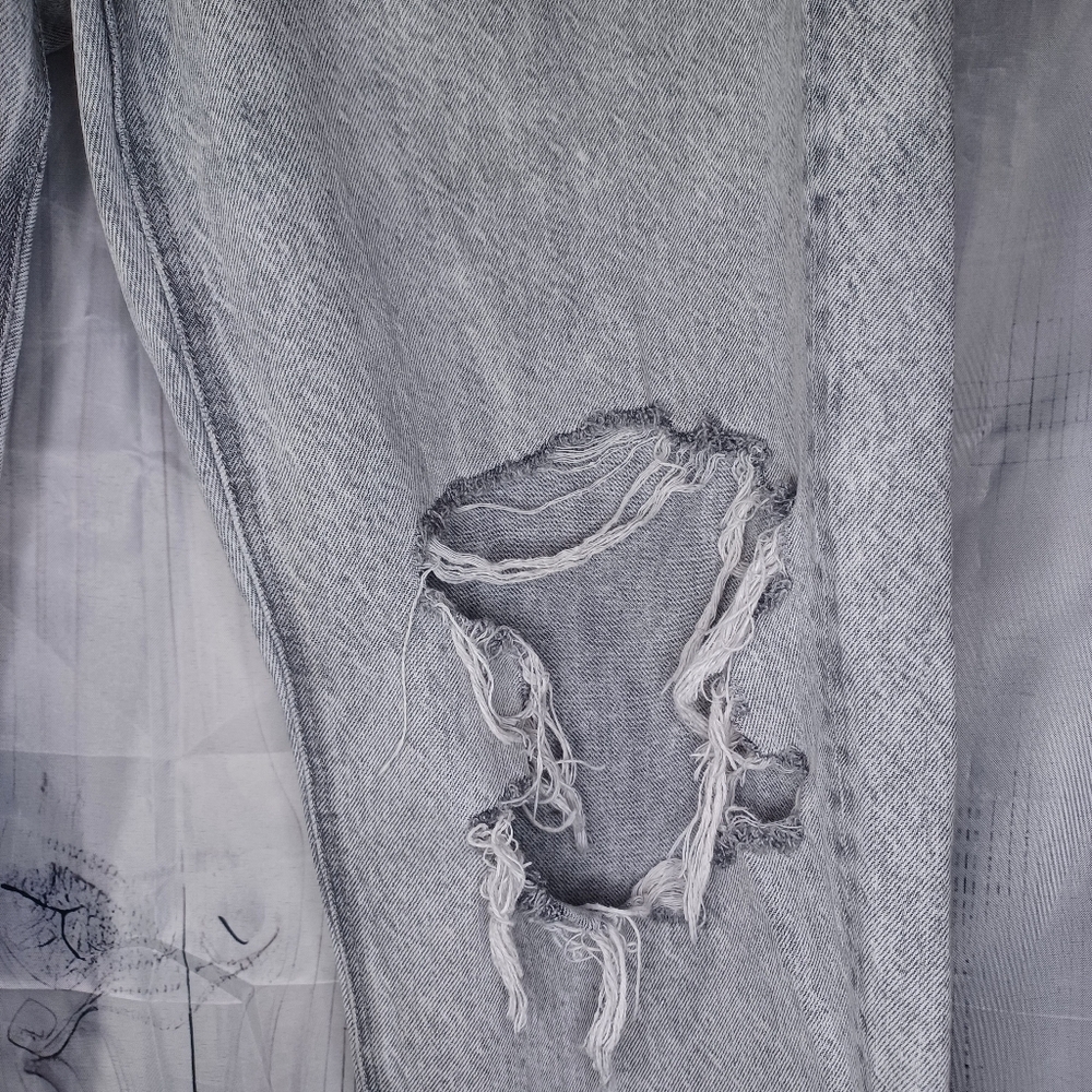 American Eagle 90's straight high-rise distressed baggy grunge streetwear jeans - Picture 4 of 15